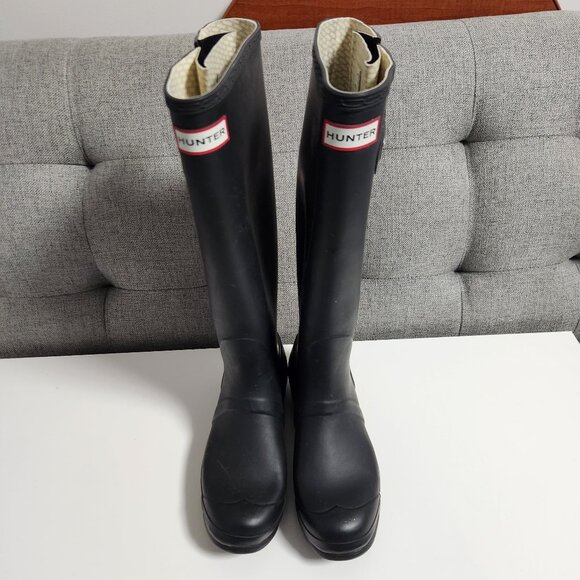 Hunter Womens Original Tall Boots - Black - Picture 2 of 9